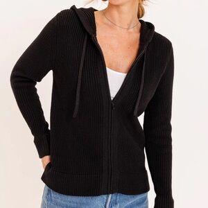 PURA Cashmere Fisherman Hoodie Sweater, sz Medium